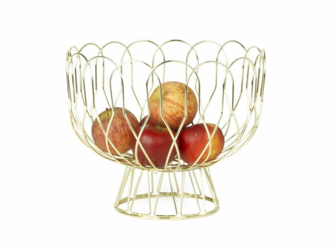 FRUIT BOWL WIRED METAL GOLD PLATED 26X28CM - Image 2