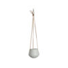 HANGER POT CERAMIC WHITE LEATHER CORD  L:66 D:12,2 H:9,5CM