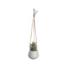 HANGER POT CERAMIC WHITE LEATHER CORD  L:66 D:12,2 H:9,5CM - Image 3