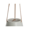 HANGER POT CERAMIC WHITE LEATHER CORD  L:66 D:12,2 H:9,5CM - Image 2