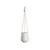 HANGER POT MATT  WHITE  LEATHER CORD  L:66 D:13,5 H:15CM