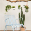 HANGER POT CERAMIC WHITE LEATHER CORD  L:66 D:12,2 H:9,5CM - Image 6