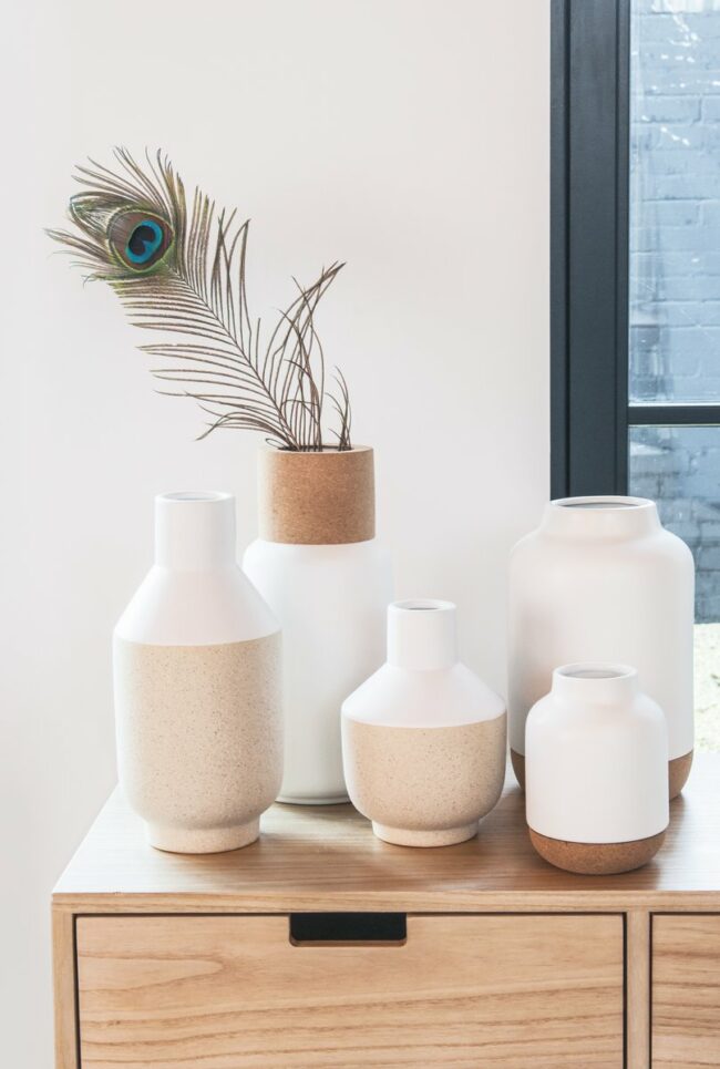 VASE CRAFT CONE CERAMIC MATT WHITE 13.5X26CM - Image 3