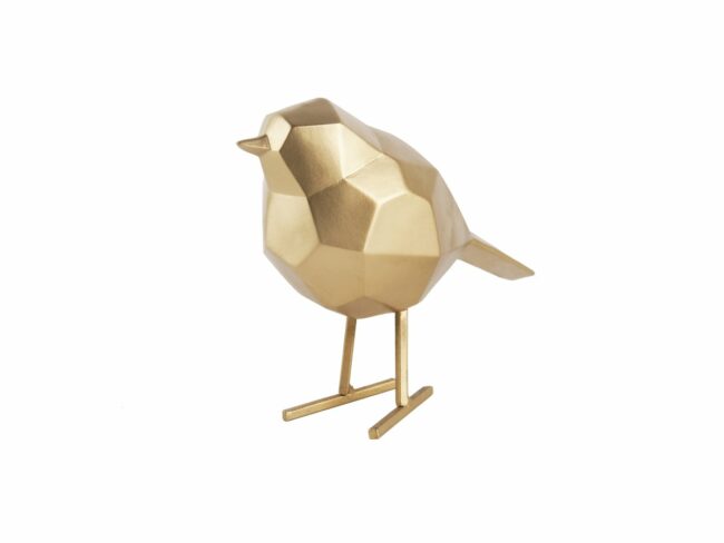 STATUE BIRD SMALL POLYRESIN  GOLD 13,5X7,5X17CM