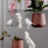 STATUE BIRD SMALL POLYRESIN  MATT  WHITE 13,5X7,5X17CM - Image 2