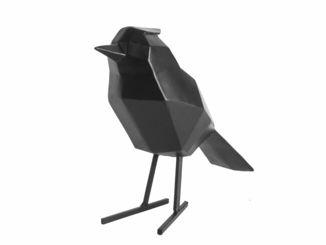 STATUE BIRD LARGE POLYRESIN  MATT   BLACK 18,5X9X24CM
