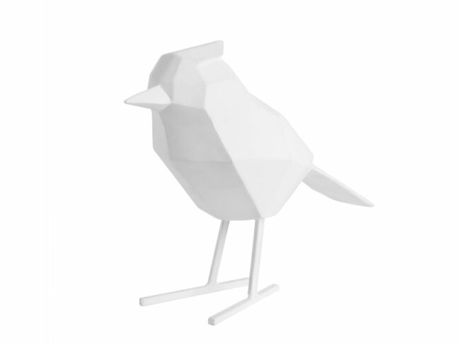 STATUE BIRD LARGE POLYRESIN  MATT  WHITE 18,5X9X24CM
