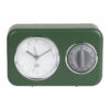 CLOCK WITH KITCHEN TIMER NOSTALGIA GREEN 17X6X11CM