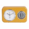 CLOCK WITH KITCHEN TIMER NOSTALGIA OCHRE YELLOW 17X6X11CM