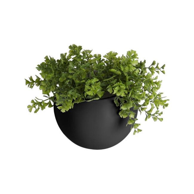 WALL PLANT POT GLOBE CERAMIC MATT  BLACK D:14,5 H:9,8CM