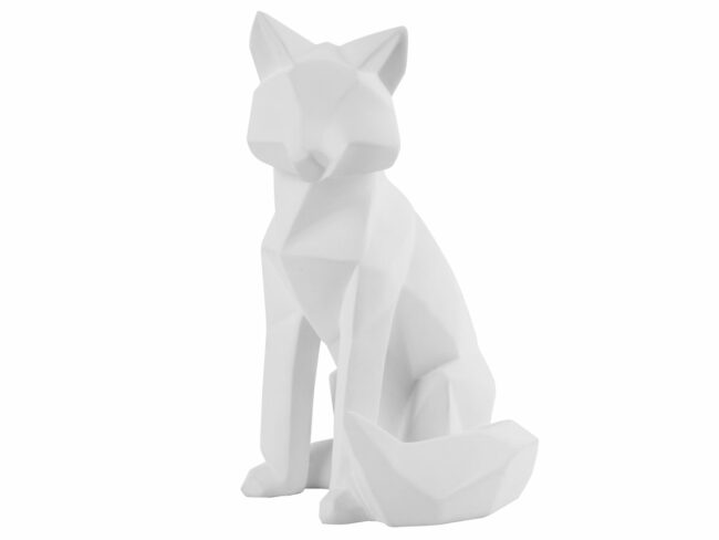 STATUE ORIGAMI FOX POLYRESIN LARGE MATT WHITE 16,7X15X26CM