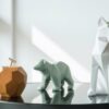 STATUE ORIGAMI FOX POLYRESIN LARGE MATT WHITE 16,7X15X26CM - Image 2