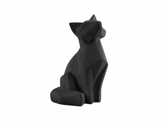 STATUE ORIGAMI FOX POLYRESIN SMALL MATT BLACK 10,2X8,3X15CM