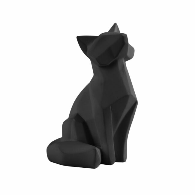 STATUE ORIGAMI FOX POLYRESIN SMALL MATT BLACK 10,2X8,3X15CM