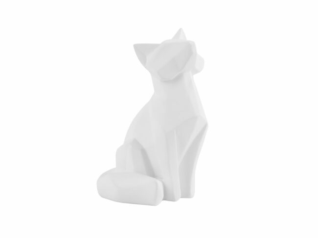 STATUE ORIGAMI FOX POLYRESIN SMALL MATT WHITE 10,2X8,3X15CM
