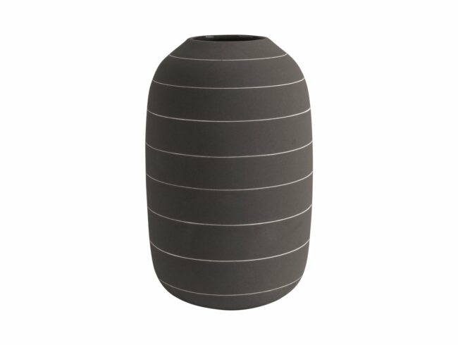 VASE TERRA STRAIGHT CERAMIC DARK BROWN 25X16CM