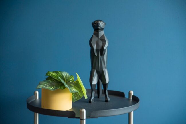 STATUE ORIGAMI MEERKAT POLYRESIN MATT BLACK 14,8X8,5X31,7CM - Image 2