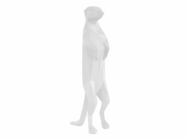 STATUE ORIGAMI MEERKAT POLYRESIN MATT WHITE 14,8X8,5X31,7CM