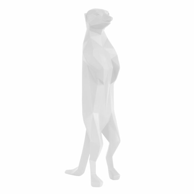 STATUE ORIGAMI MEERKAT POLYRESIN MATT WHITE 14,8X8,5X31,7CM