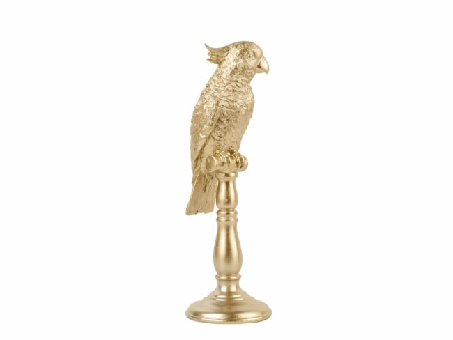 STATUE COCKATOO POLYRESIN GOLD MEDIUM 10.5X10.5CM