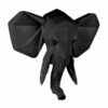 WALL HANGER ORIGAMI ELEPHANT POLYRESIN MATT BLACK 45X39.5CM - Image 2