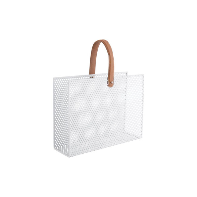 MAGAZINE RACK MESH IRON WHITE 30X33X9CM