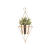 HANGING PLANT POT DIAMOND IRON ANTIQUE  GOLD D:13 H:12 L:48CM - Image 2