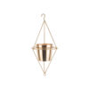HANGING PLANT POT DIAMOND IRON ANTIQUE  GOLD D:13 H:12 L:48CM
