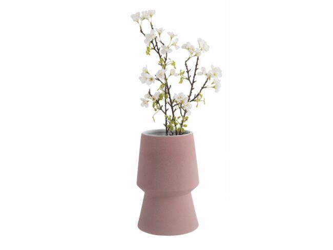 VASE CAST EDGED CERAMIC FADED PINK26X17CM - Image 2
