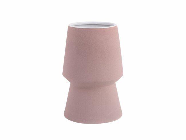 VASE CAST EDGED CERAMIC FADED PINK26X17CM