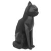 STATUE ORIGAMI CAT SITTING POLYRESIN MATT BLACK 17X11.8CM