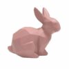 STATUE ORIGAMI BUNNY SITTING POLYRESIN MATT PINK 17.5X9.3CM