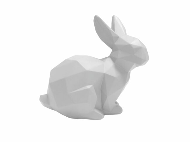 STATUE ORIGAMI BUNNY SITTING POLYRESIN MATT WHITE 17,5X9,3X17CM