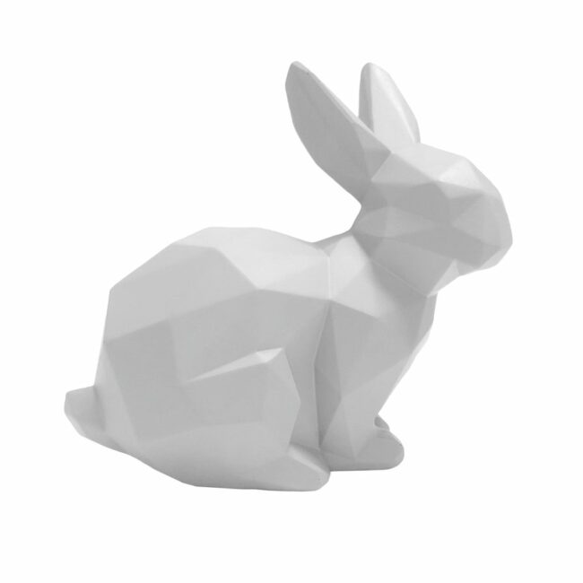 STATUE ORIGAMI BUNNY SITTING POLYRESIN MATT WHITE 17,5X9,3X17CM