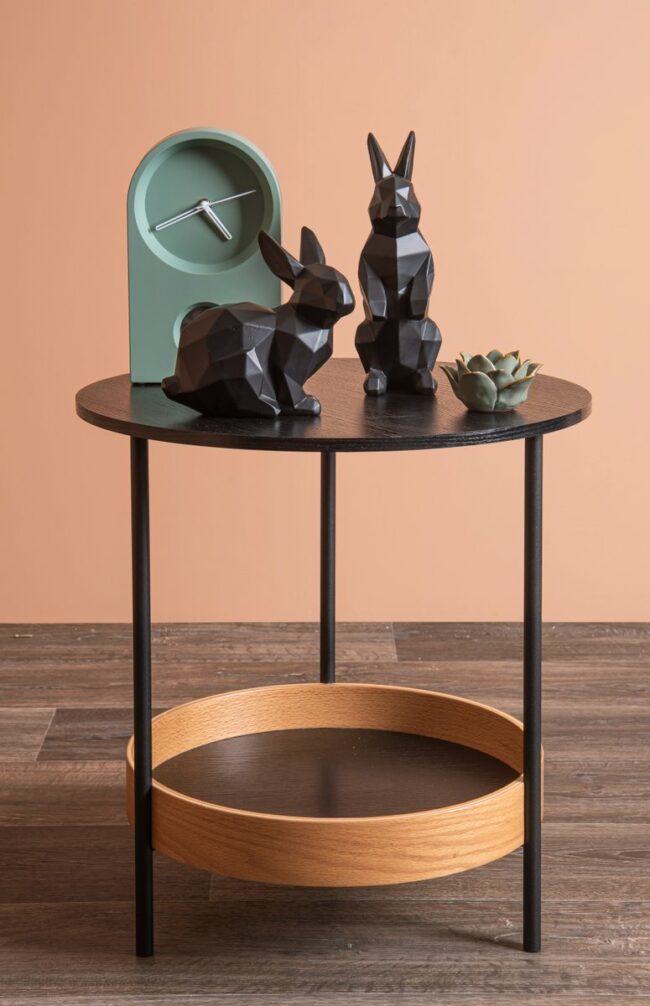 STATUE ORIGAMI BUNNY SITTING POLYRESIN MATT BLACK 12,5X8,7X25,2CM - Image 2