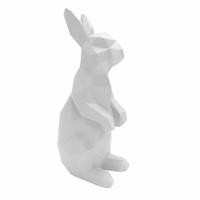 STATUE ORIGAMI BUNNY SITTING POLYRESIN MATT WHITE 12,5X8,7X25,2CM