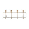 CANDLE HOLDER 4 IN A ROW GOLD PLATED 40X9X25CM
