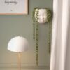 WALL PLANTPOT MASK ROUND GLAZED WHITE 18,1 x 14,5 x 7,8CM - Image 2