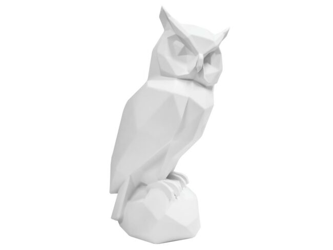 STATUE ORIGAMI OWL POLYRESIN MATT WHITE 32.5X16.5CM