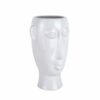 PLANT POT MASK LONG GLAZED WHITE 17.2X16.2X27.2CM - Image 2