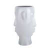 PLANT POT MASK LONG GLAZED WHITE 17.2X16.2X27.2CM - Image 3