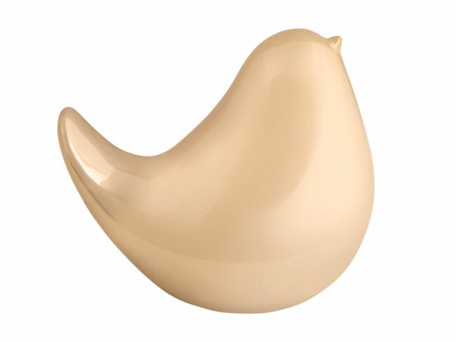 STATUE FAT BIRD LONG TALE MEDIUM CERAMIC GOLD PLATED 13.8X9.8CM - Image 2