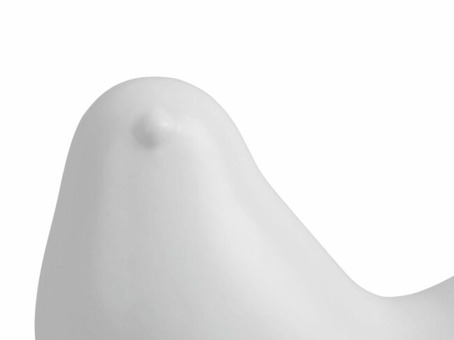 STATUE FAT BIRD LONG TALE SMALL CERAMIC MATT WHITE 9.2X6CM - Image 3