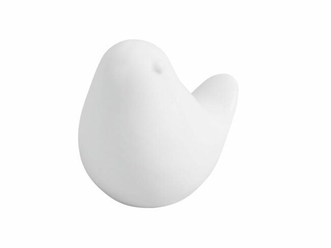 STATUE FAT BIRD LONG TALE SMALL CERAMIC MATT WHITE 9.2X6CM - Image 2