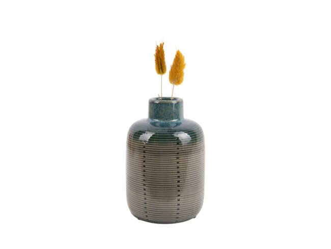 VASE BOTTLE CERAMIC GREEN - Image 3