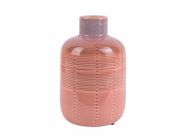 VASE BOTTLE CERAMIC MEDIUM PINK 11.5X18.5CM