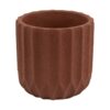 PLANT POT STRIPES CEMENT SMALL CLAY BROWN 13X13CM
