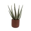 PLANT POT STRIPES CEMENT SMALL CLAY BROWN 13X13CM - Image 3