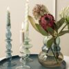 CANDLE HOLDER GLASS ART BUBBLES LARGE 24X8.5CM