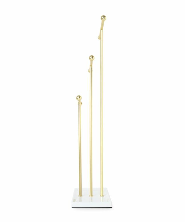 TRIGEM JEWELERY STAND WHITE/BRASS 23.5X10.16X48.26CM - Image 3